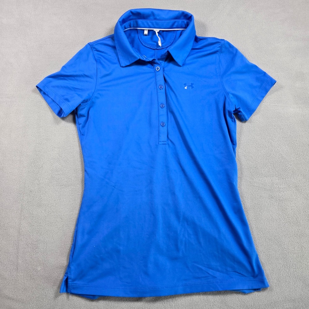 Under Armour Polo Womens Extra Small Blue HeatGear Fitted Solid